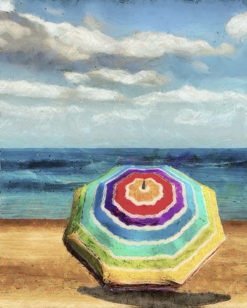Framed Beach Umbrella I Print
