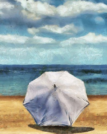 Framed Beach Umbrella II Print