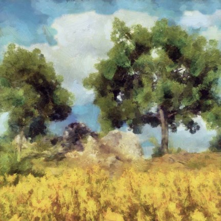 Framed Mellow Yellow Landscape I Print