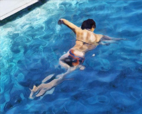 Framed Morning Swimming II Print