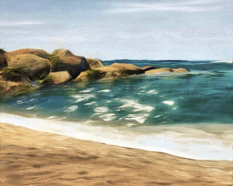 Framed Ocean Rocks II Print