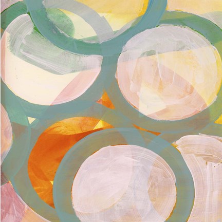 Framed Aqua Circles II Print