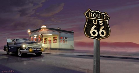 Framed Route 66 Print