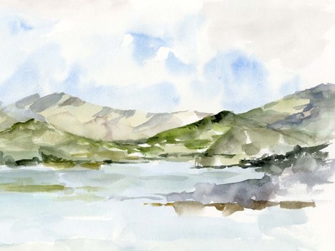 Framed Serene Mountains I Print