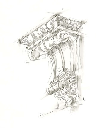 Framed Corbel Sketch II Print