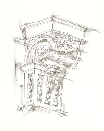 Framed Corbel Sketch III Print