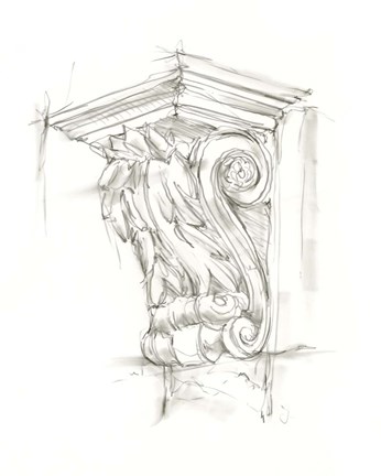Framed Corbel Sketch IV Print