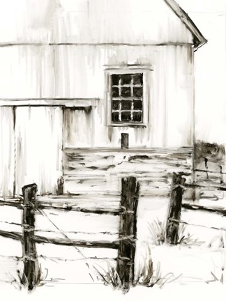 Framed Rustic Barbed Wire II Print