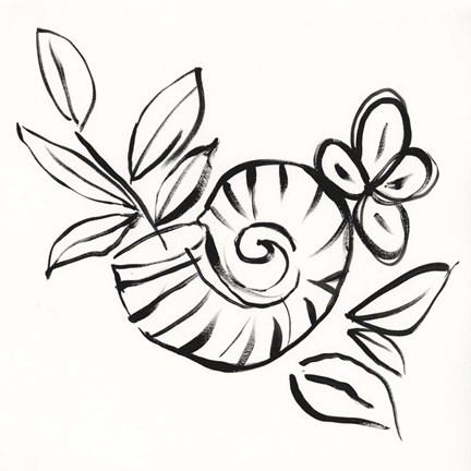 Framed Shell Scrawl I Print