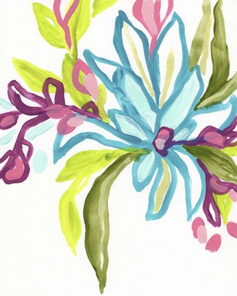 Framed Tropical Sketch II Print