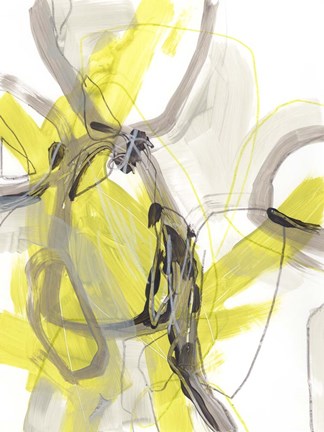 Framed Cement Citron I Print