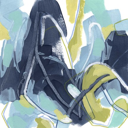 Framed Blue Tangent I Print