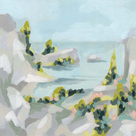 Framed Pastel Cove I Print