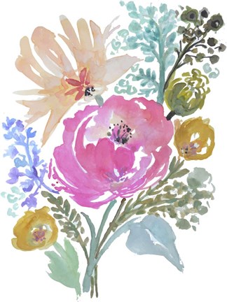 Framed Flower Posy I Print