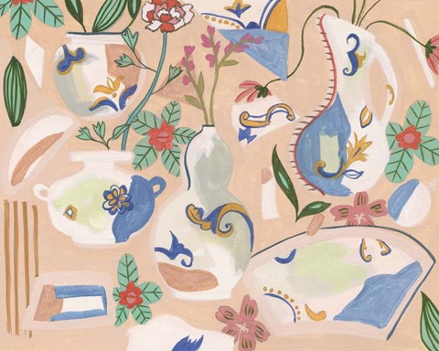 Framed Chinoiserie Ming I Print