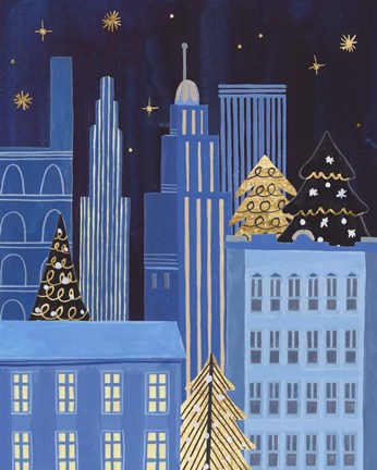 Framed Holiday Night III Print