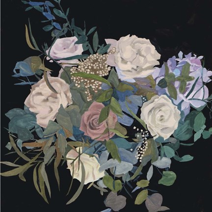 Framed Violet Bouquet I Print
