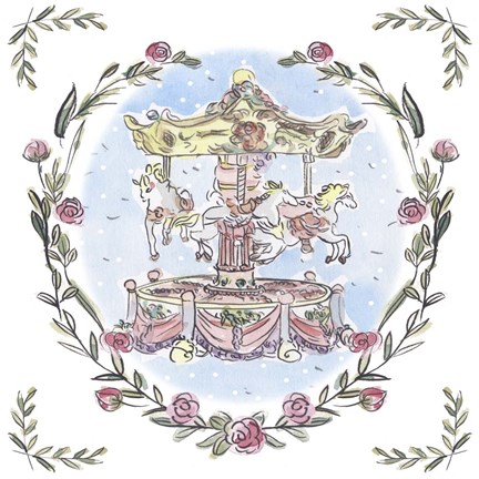 Framed Winter Carousel III Print