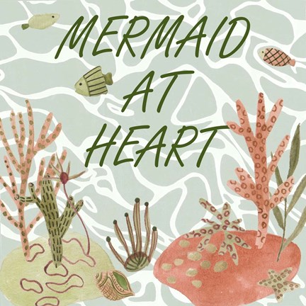 Framed Mermaid at Heart I Print