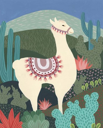 Framed Desert Llama I Print