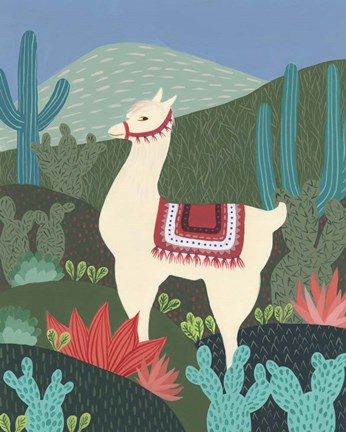 Framed Desert Llama II Print