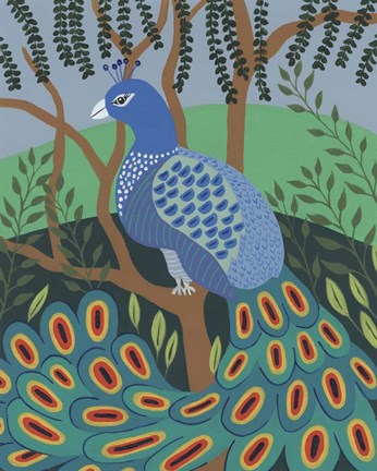 Framed Dandy Peacock II Print