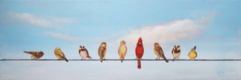 Framed Sweet Birds on a Wire I Print