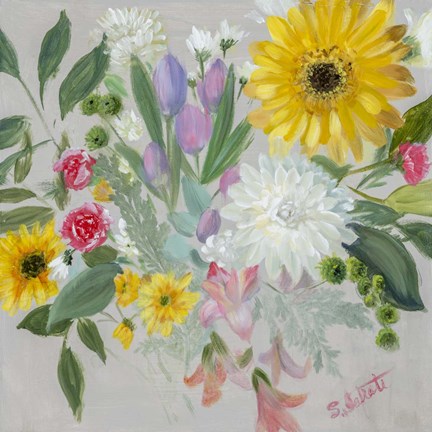 Framed Floral Burst II Print