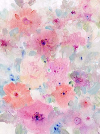 Framed Bright Floral Design I Print