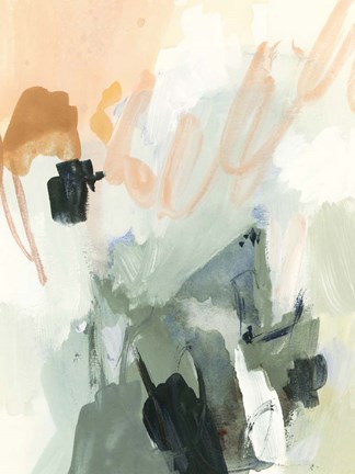 Framed Moss &amp; Peach I Print