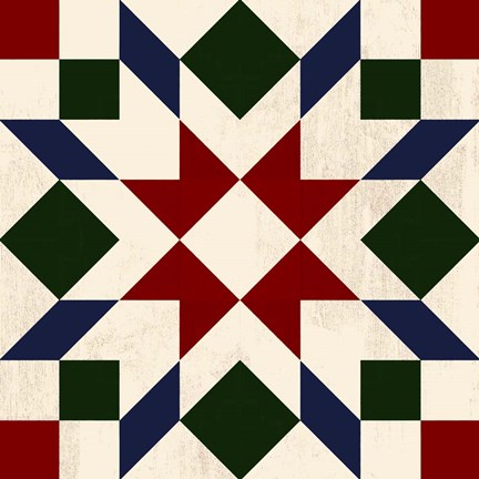 Framed Christmas Barn Quilt II Print
