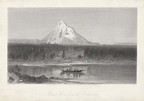 Framed Mount Hood from the Columbia Print