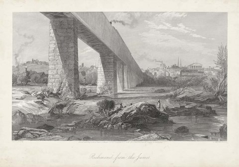 Framed Richmond from the James Print