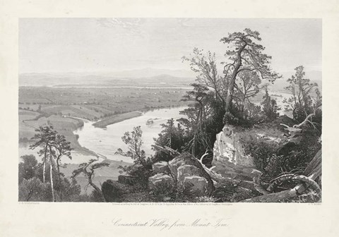 Framed Connecticut Valley from Mount Tom Print