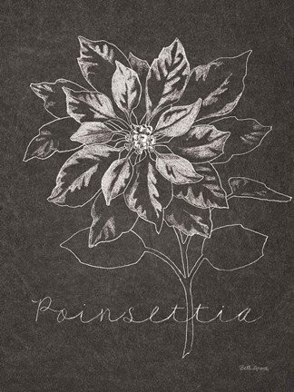 Framed Black and White Chalkboard Christmas IV Print