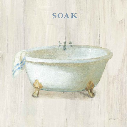 Framed Farmhouse Bathtub Soak Print