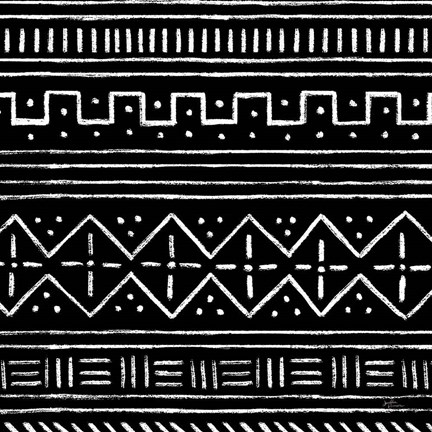 Framed Jungle Love Pattern V Sq II BW Print