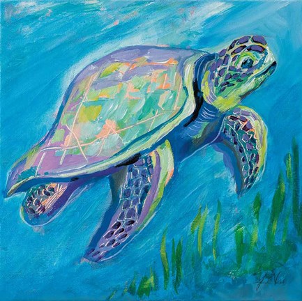 Framed Sea Turtle Swim Print