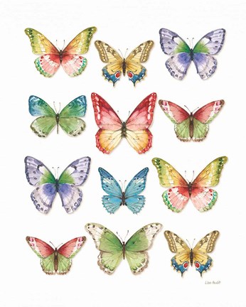 Framed Colorful Breeze Butterflies Print