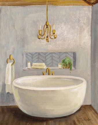 Framed Attic Bathroom II Crop Print