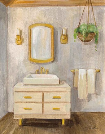 Framed Attic Bathroom I Crop Print