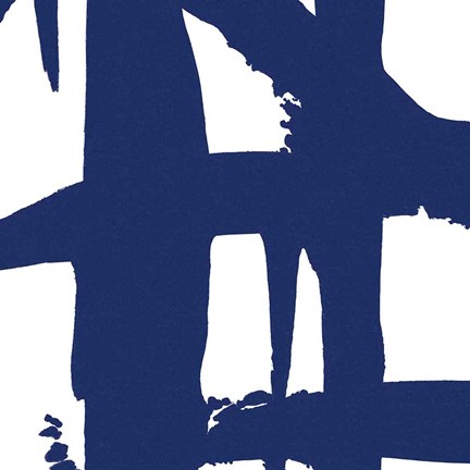 Framed Crossing Paths I Cobalt Print