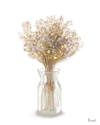 Framed Dried Flower Yellow II Print