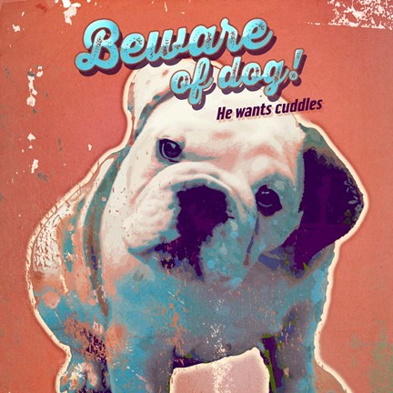 Framed Pet Sentiment III-Beware Print