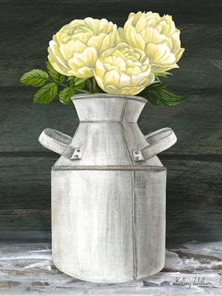 Framed Farmhouse Garden IV-Peonies in jug Print