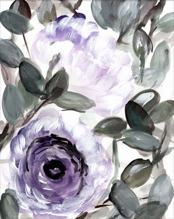 Framed Farmhouse Bush Purple I Print