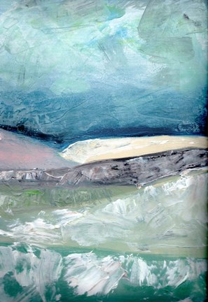 Framed Blush Pink Mountainscape II Print