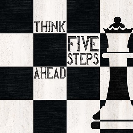 Framed Chessboard Sentiment II-Five Steps Print