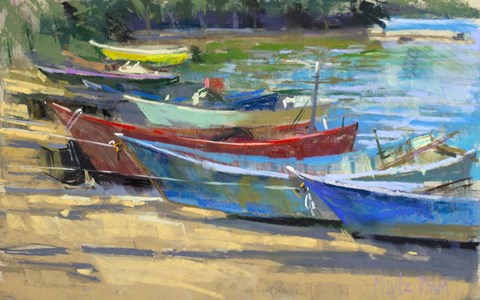 Framed Fishing Boats Marta Print