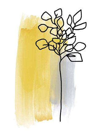 Framed Botanique en Gris 3 Print